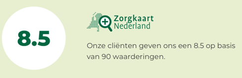 Zorgkaart Nederland 8.5 op basis van 90 waarderingen